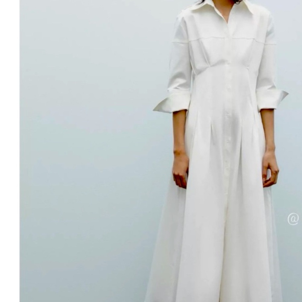 NWT Zara white shirt dress